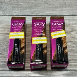 3 PACK Everpro Beauty Gray Away Root Touch-Up Stick - Light Brown